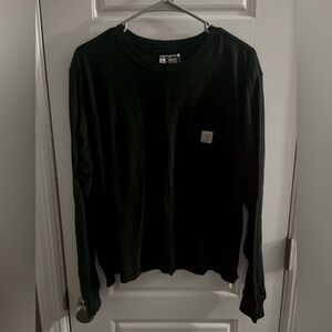 Carhartt Women's XL Black Loose Fit Heavyweight Long Sleeve Pocket T-Shirt